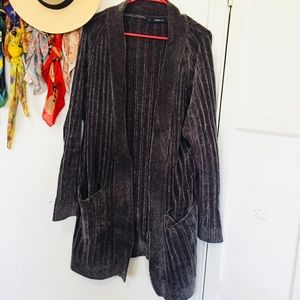 Zara Long Velvet Cardigan